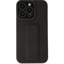 Raftan Topla Iphone 14 Pro Kılıf Mega Standlı Silikon - Siyah