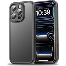 iPhone 15 Pro Için Mattcover Serisi Arkası Mat Polikarbonat Kenarları Silikon ve Köşeleri Güçlendirilmiş Kamera Korumalı Ince Silikon Kılıf (Düz, 15 Pro)
