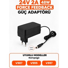 Rampage 24V 2A Direksiyon Seti Şarj Aleti Adaptörü V987, V995, V997 Uyumlu Adaptör Force Feedback Güç Adaptörü