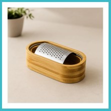 Defne Store Bambu Hazneli Metal Bombeli Meyve Rendesi 7X15.5 cm Dfnbez