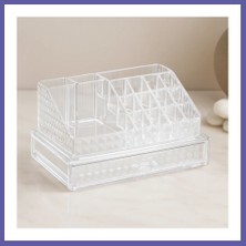 Nida Tek Çekmeceli 16 Bölmeli Şeffaf Makyaj ve Takı Organizeri 23.3X13.5X11.5 cm Nıda
