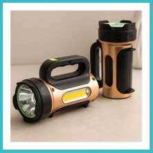 Defne Store 10W Solar & USB Şarjlı 2in1 El Feneri - Renkli Smd LED Dfnbez