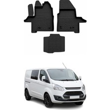 Tr Ford Tourneo Custom 2012-2024 Uyumlu 4d Havuzlu Paspas Siyah 3 Parça