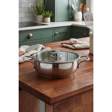 Zest Nora Cam Kapaklı Basık Tencere 26X10CM S-2624 (8697445260247)