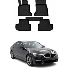 Tr Bmw 5 Series G30 2017-2023 Uyumlu 4d Havuzlu Paspas Siyah 5 Parça