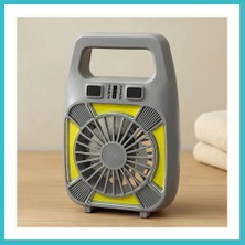 Defne Store USB Şarjlı 2in1 Mini Fan ve Fener 10W ? 2 Kademe, Su Geçirmez, Taşınabilir Dfnbez