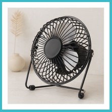 Defne Store USB Şarjlı Metal Mini Masaüstü Fan 14.5X7.5X15 cm Dfnbez
