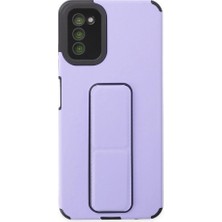 Raftan Topla Samsung Galaxy A03S Kılıf Mega Standlı Silikon - Lila