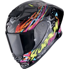 Scorpion Exo R1 Evo Iı Air Savage Spor Motosiklet Kaskı Siyah  Mavi  Pembe