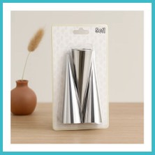 Defne Store Metal Pasta Dekorasyon Kalıbı 3'lü (Çap 3.4 cm x 12 Cm) Dfnbez