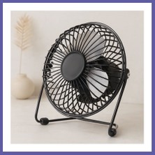 Nida USB Şarjlı Metal Mini Masaüstü Fan 14.5X7.5X15 cm Nıda