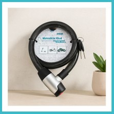 Defne Store Anahtarlı Çelik Tel Bisiklet ve Motosiklet Kilidi 24MM x 100CM Dfnbez