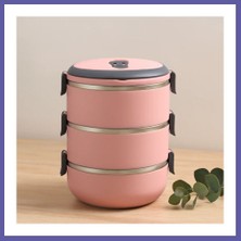 Nida 3'lü 1.8l Sefer Tası Saklama Kabı - Açık Pembe Nıda