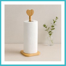 Defne Store Bambu Kağıt Havluluk 12X12 cm Kalp Başlı Sap 28.5 cm Dfnbez