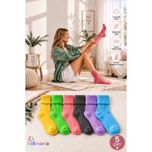 Footmania 5 “ Çift Kadın Fitilli Kıvrık Bambu Soket Çorap Seti(Extra Rahat)
