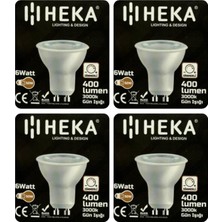 Tr 6W (50W) 3000K Sarı Işık GU10 Duylu Dim Edilebilir LED Spot Ampul, 4 Adet