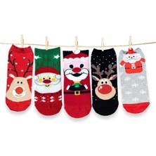 Footmania 5'li Yılbaşı Christmas Noel Renkli Çoraplar Seti