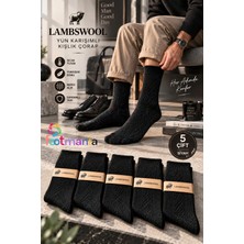 Footmania Erkek Siyah Kışlık Lambswool Çorap 5 Çift