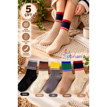 Footmania 5 "li Kışlık Kadın Yün’lü Uyku Çorabı Renkli Soket Soft Touch FOOTRENKLI1223