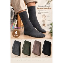 Footmania 4 Çift Kışlık Orjinal Yün Lambswool Çorap