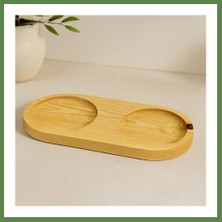 Bezos Ahşap 2 Bölmeli Oval Yağdanlık Altlık 27X12,5 cm HB006