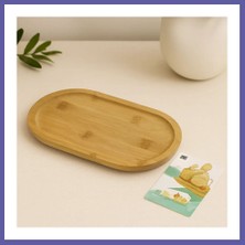 Nida Ahşap Bambu Oval Mini Servis Tepsisi 25 x 14 x 1.4 cm Nıda