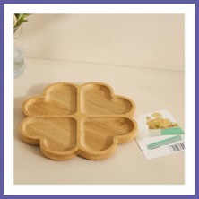 Nida Bambu Yuvarlak 4 Bölmeli Sunum Tepsisi 21X1.4 cm (36'lı Paket) Nıda