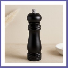 Nida Küçük Siyah Ahşap Tuz ve Baharat Öğütücü (Çap 4.5 Cm, 15.5 Cm) Nıda
