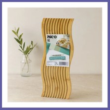 Nida Bambu Servis Sunum Tahtası 17X39X1.5 cm (Çift Yüzlü Dalgalı/kanallı) Nıda