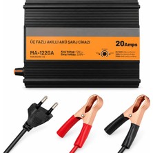 Techmore 12V-20 Amper Akü Şarj Cihazı Jel Kuru Asitli Akülere Uygun (Lithium-Ion Pil ve Akülere Uygun Değildir)