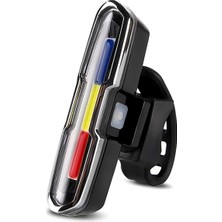 Tr Bisiklet LED Ikaz Uyarı Fener Mavi Kırmızı Beyaz Çakarlı USB Şarjlı Stop Lambası