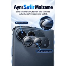 Apple iPhone Duo Mohseven Premium Alüminyum Kaplamalı Safir Anti Reflective Kamera Lens Koruyucu Lacivert