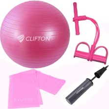 Tr 65 cm Dura-Strong Deluxe Pilates Topu+Body Trimmer +Pilates Bandı + Pompa Set, Tek Ebat, Clftnse