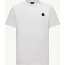 Moncler Işlemeli Üç Renkli Black Logolu Pamuklu Tişört L20918C0003689AYW999