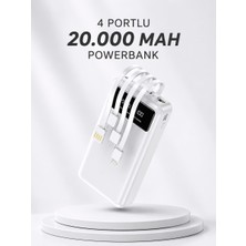 Powerbank Şarj Cihazı 4 Çıkışlı 20.000 Mah Powerbank Kompakt Yüksek Kapasiteli Hızlı Şarj