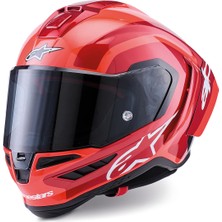 Alpinestars Supertech R10 Carbon Arius Spor Motosiklet Kaskı Siyah  Beyaz  Kırmızı