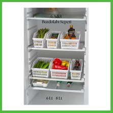 Bezos 6?lı Buzdolabı Organizeri Düzenleyici Çok Amaçlı Dolap Düzenleyici Beyaz 12X30X14 cm Arz