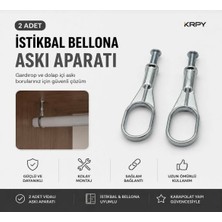 Krpy Istikbal Bellona Gardırop Askı Borusu Aparatı 2 Adet Vidalı Metal Dolap Içi Askı Tutucu