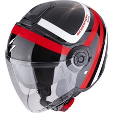 Scorpion Exo City 2 Fc Riva Açık Motosiklet Kaskı Siyah  Kırmızı