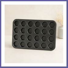 Nida 24 Gözlü Metal Muffin Kek Kalıbı Siyah Nıda