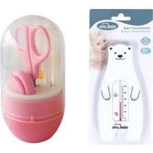 Tr Bebek Bakım Seti (Tırnak Makası Seti+Banyo Termometresi) Pembe Beyaz ART-01-502