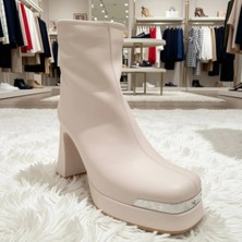 Guja  Deri Kadın Bot 26K414 Fermuarlı 2,5 cm Platform 9 cm Topuklu