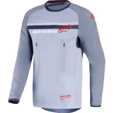 Alpinestars Maxdura Dual Off-Road Motosiklet Jerseyi Gri  Kırmızı  Siyah