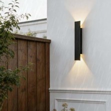 Tr LED Dış Mekan Duvar Lambası Uzun IP65 Su Geçirmez Duvar Aydınlatması Villa Sundurma Aplik A