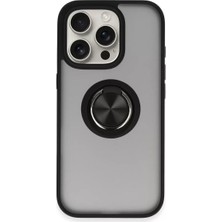 Apple Iphone 16 Pro Max Kılıf Montreal Yüzüklü Silikon Kapak - Siyah
