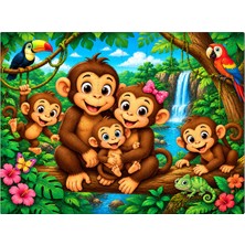 S-Online Sevimli Maymun Ailesi 100 Parça Puzzle