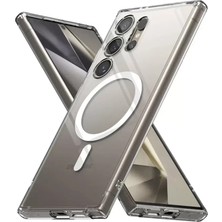 Samsung Galaxy S24 Ultra Kılıf Magneticsafe Şeffaf Silikon - Şeffaf