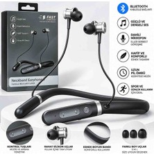 Bluetooth Boyun Askılı Kablosuz Kulaklık – Mikrofonlu, Hızlı Şarj, Güçlü Ses, Esnek Tasarım, Spor ve Günlük Kullanım Siyah