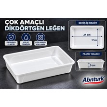 Abnturk 24X17X5CM Cnky Serisi Beyaz Plastik Peynir Leğeni Küçük Boy Peynir Küveti Çok Amaçlı Derin Tepsi