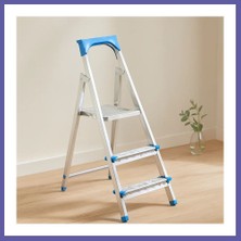 Nida 2+1 Basamaklı Metal Merdiven 60 cm - 120 kg Nıda